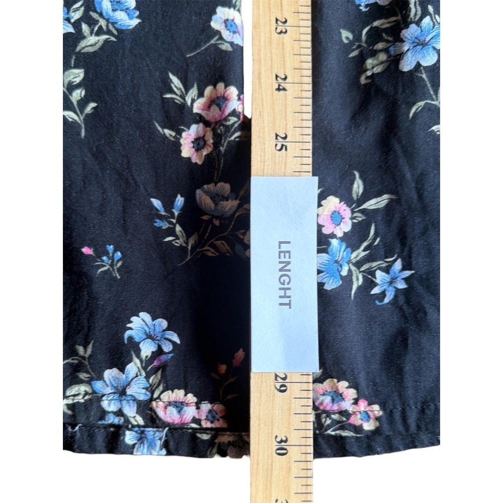 True Blue Vintage 90s Denim Floral Maxi Dress Sleeveless Velvet Collar Medium - Picture 9 of 10